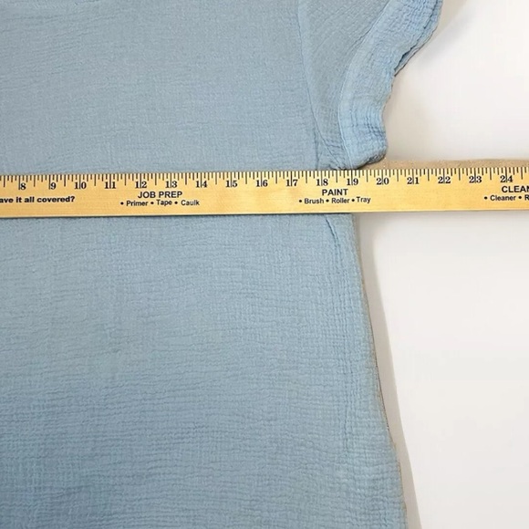 Calvin Klein Blue Blouse Size Large 100% Cotton EUC - Picture 3 of 5